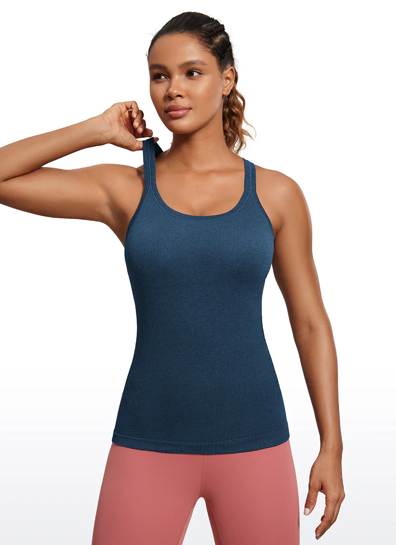 Seamless Racerback Ribbed Hip Length Tank - Image 4