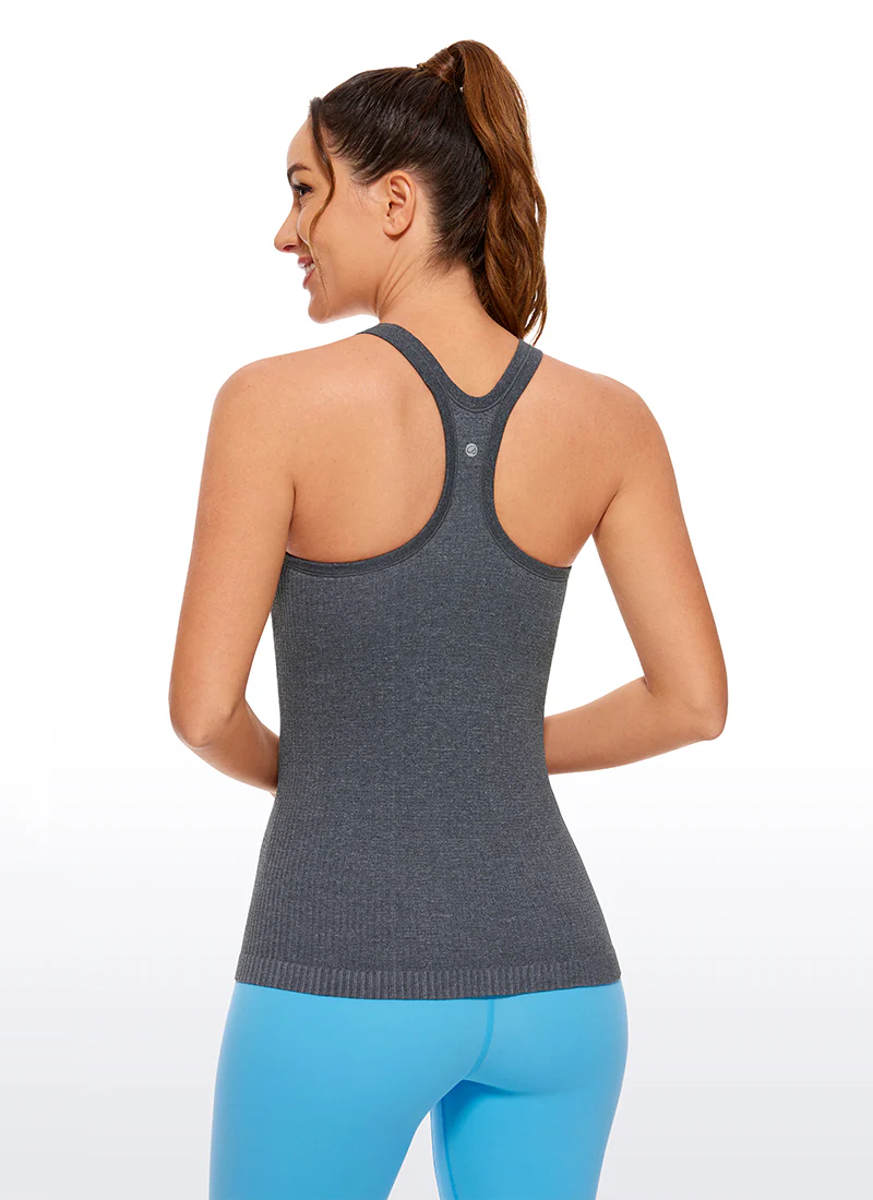 Seamless Racerback Ribbed Hip Length Tank - Image 7