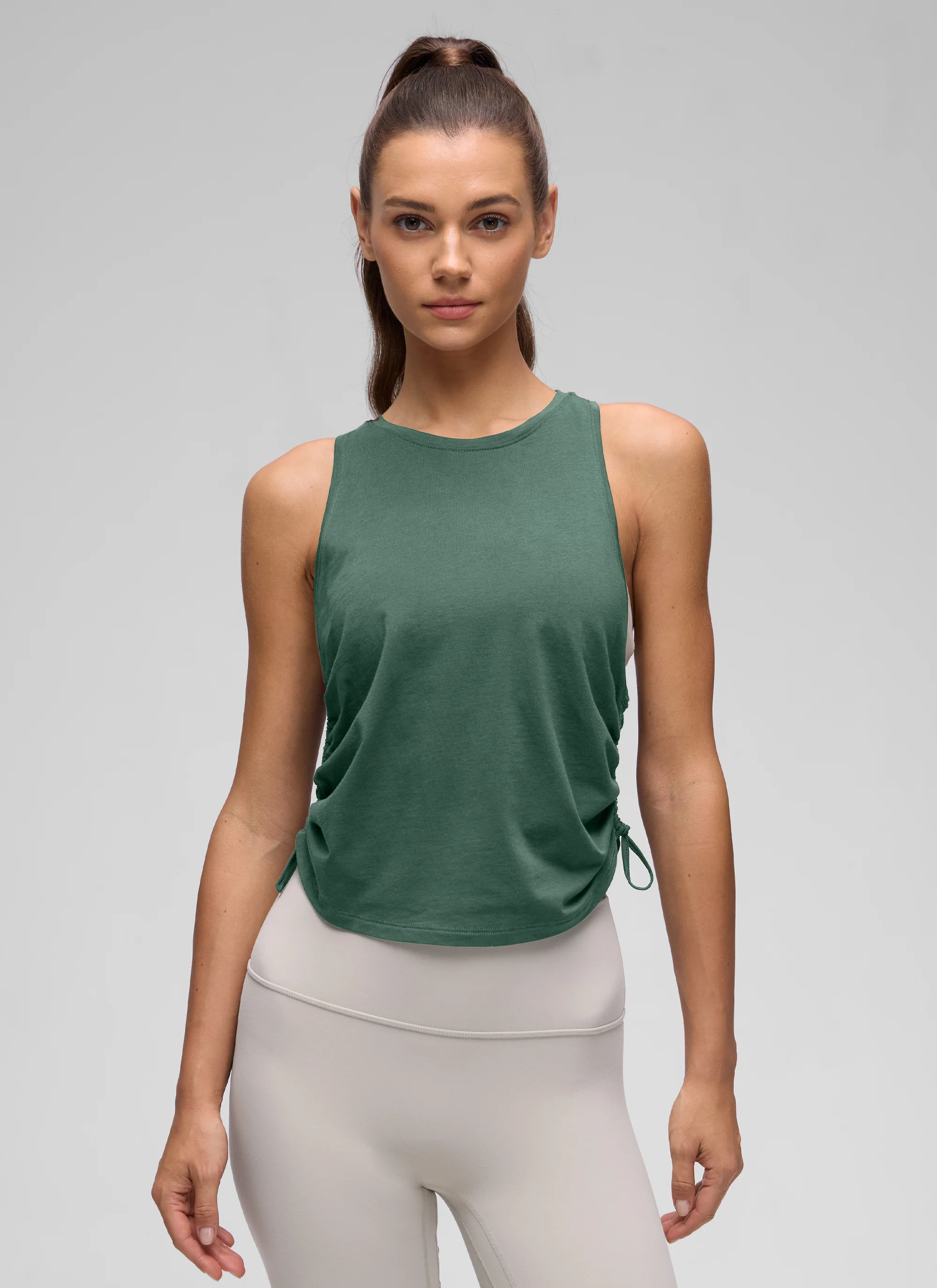 Pima Cotton Racerback Ruched Side Tank - Image 10