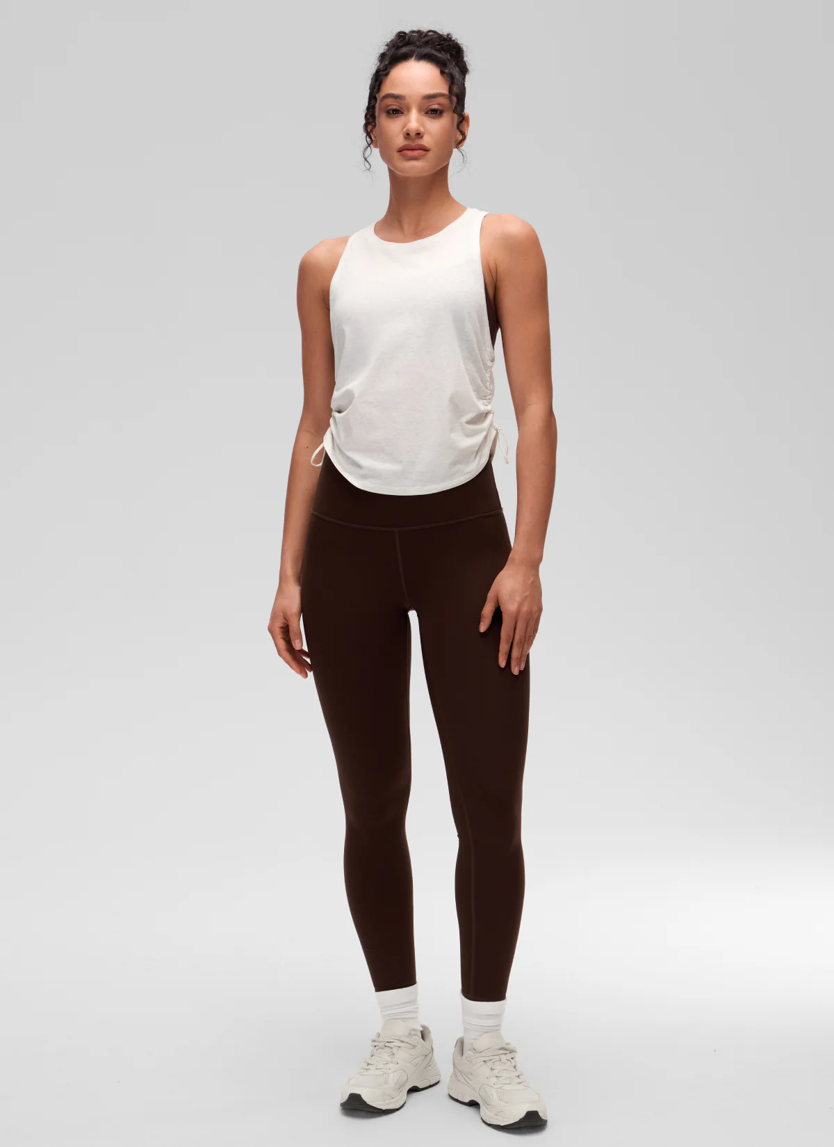 Pima Cotton Racerback Ruched Side Tank - Image 3