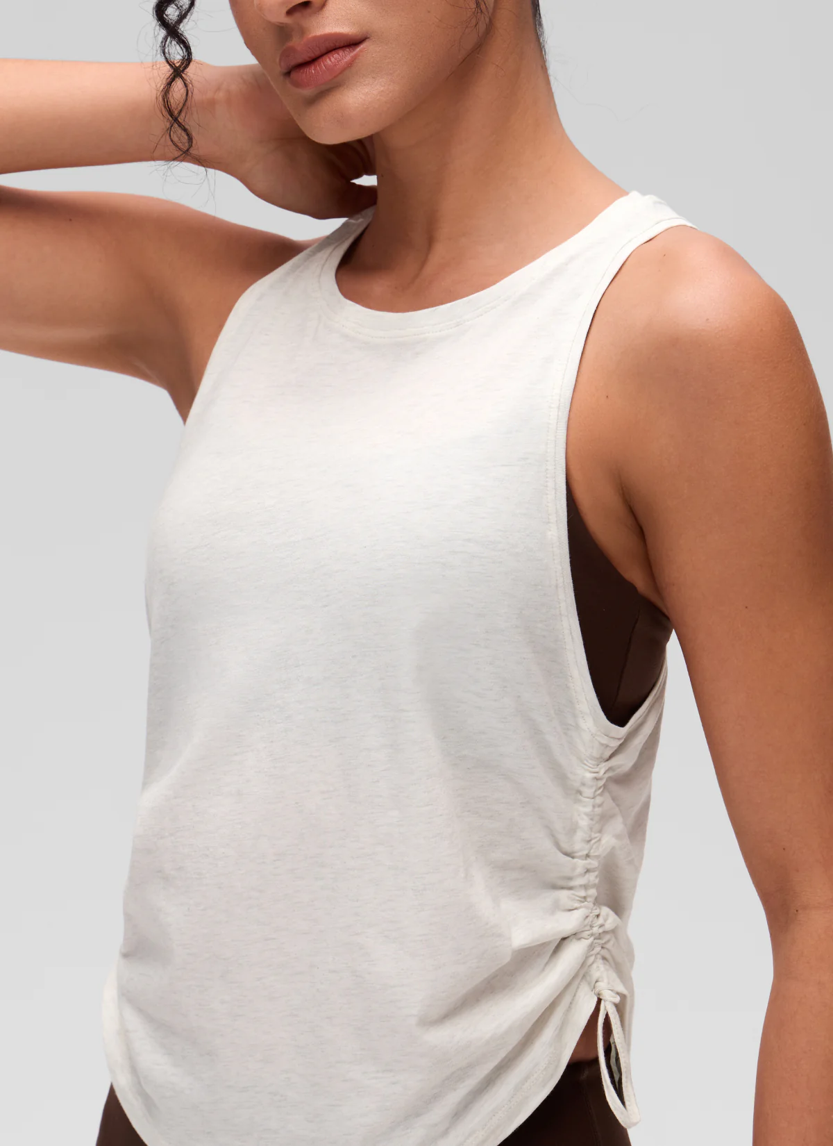 Pima Cotton Racerback Ruched Side Tank - Image 4