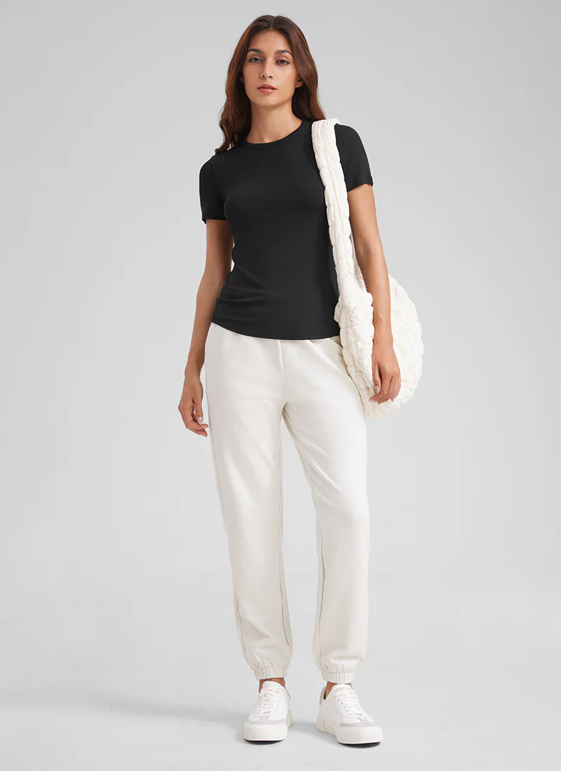 Modal Crew Neck Ribbed Short Sleeve - Image 11
