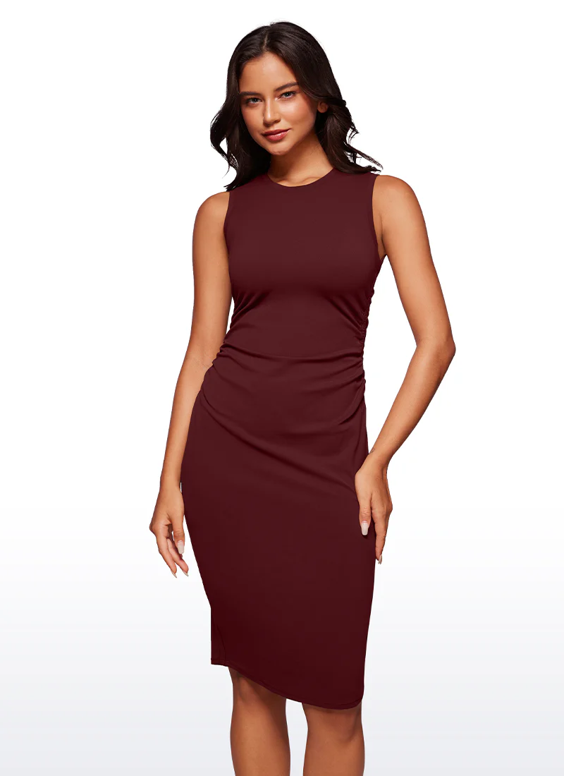 Butterluxe Sleeveless Ruched Midi Bodycon - Image 6