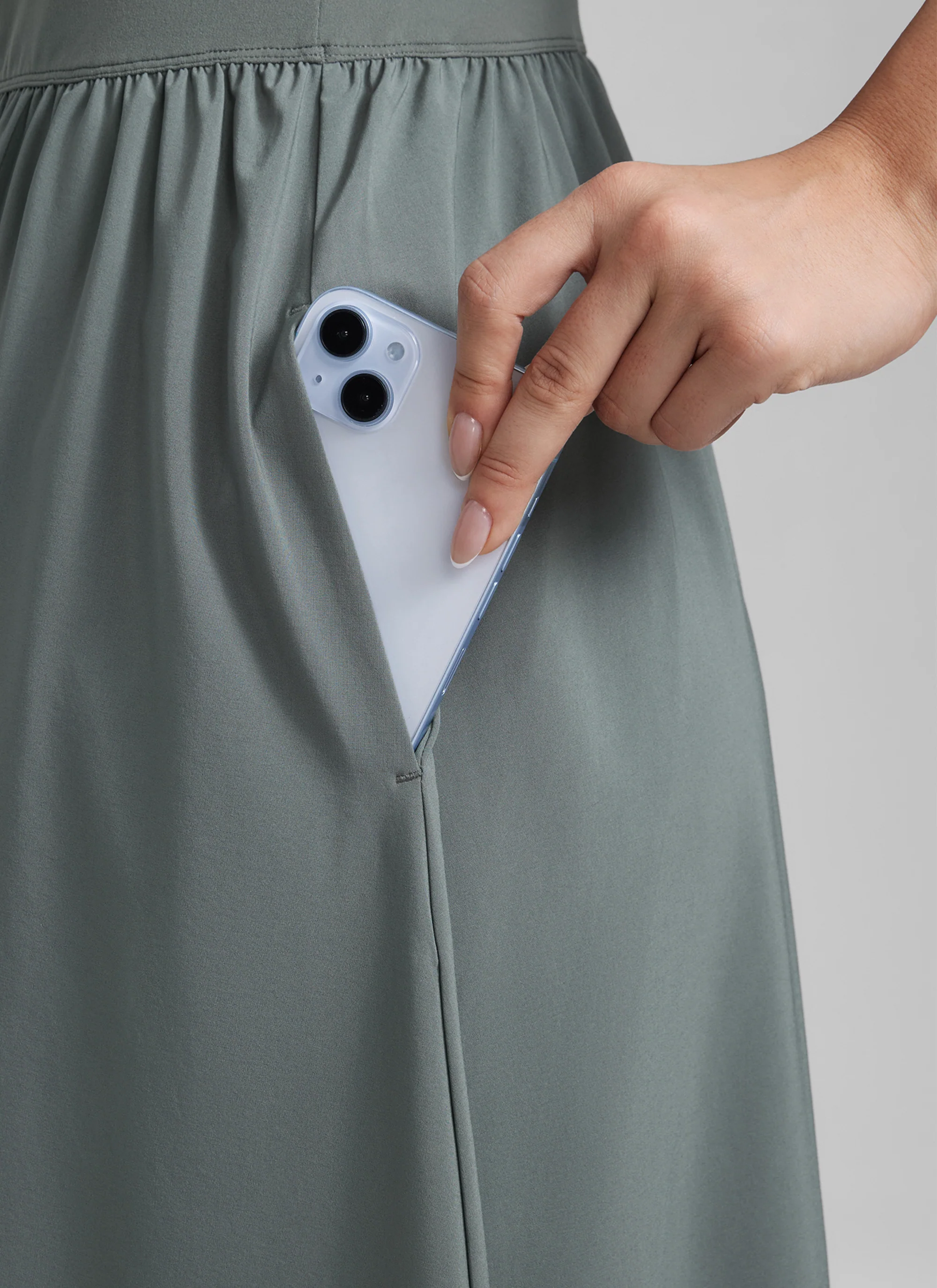 Square Neck Sleeveless Pocket Dress - Image 20
