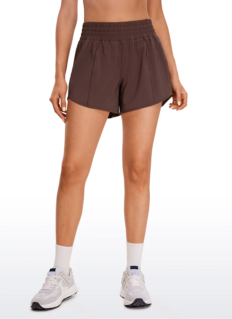 Feathery-Fit Soft High Rise Mesh Liner Shorts with Zip Pockets 4'' - Image 4