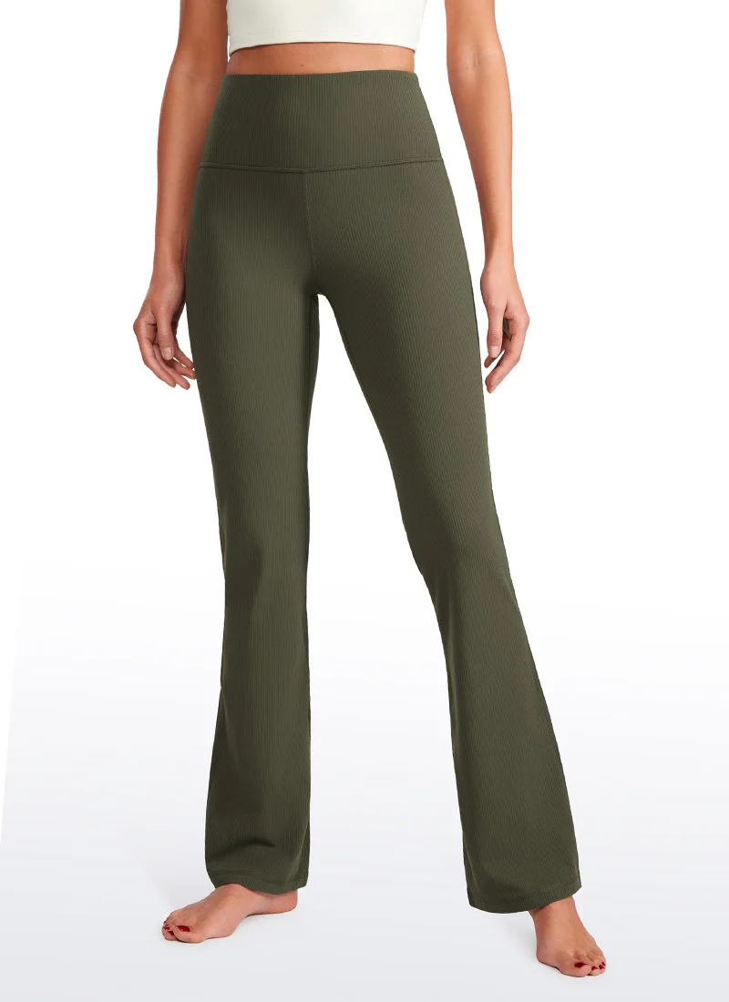 Ribbed High Waist Pocket Flare Leggings 31" - Image 14