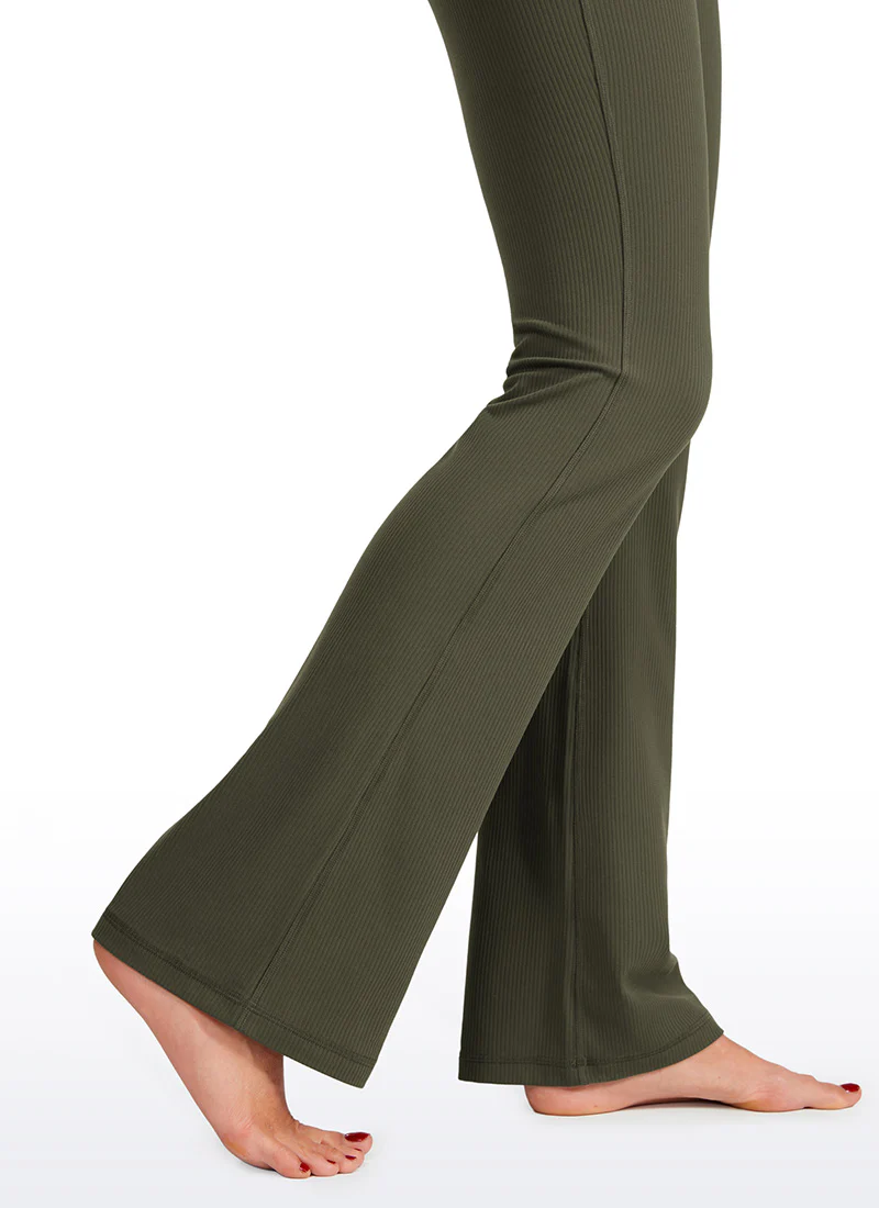 Ribbed High Waist Pocket Flare Leggings 31" - Image 16