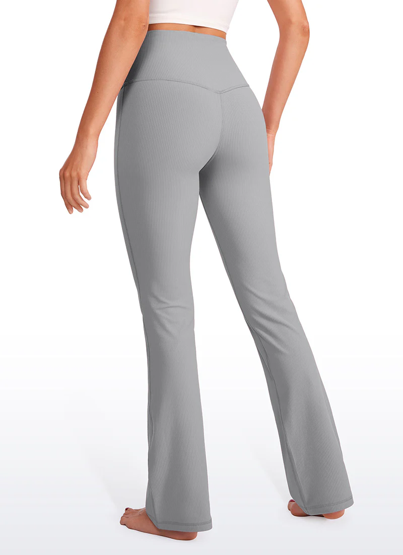 Ribbed High Waist Pocket Flare Leggings 31" - Image 21