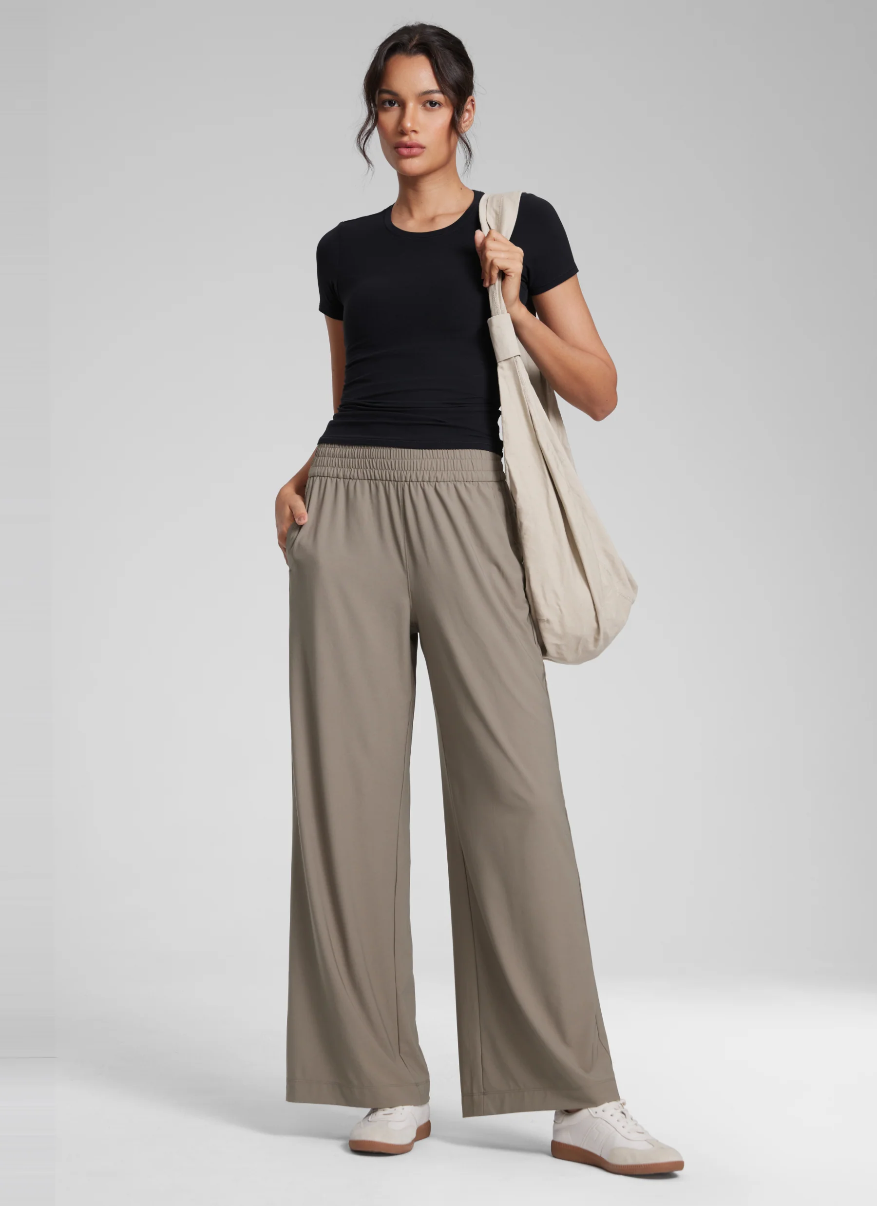 Lightweight Drapey Wide Leg Casual Pant 28" - Image 11