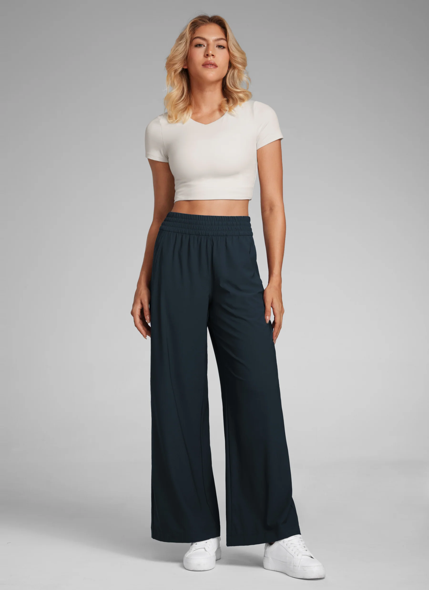 Lightweight Drapey Wide Leg Casual Pant 28" - Image 7