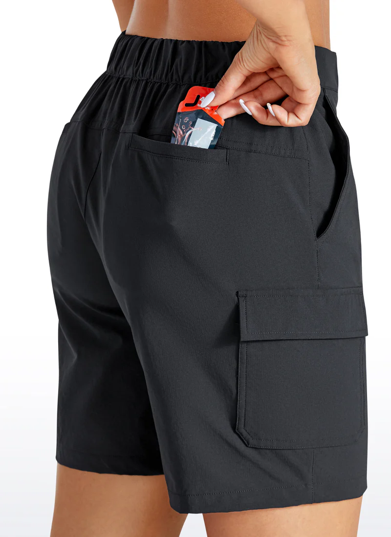 Cargo Mid-Rise Hiking Shorts with Belt Loops 7" - Image 4