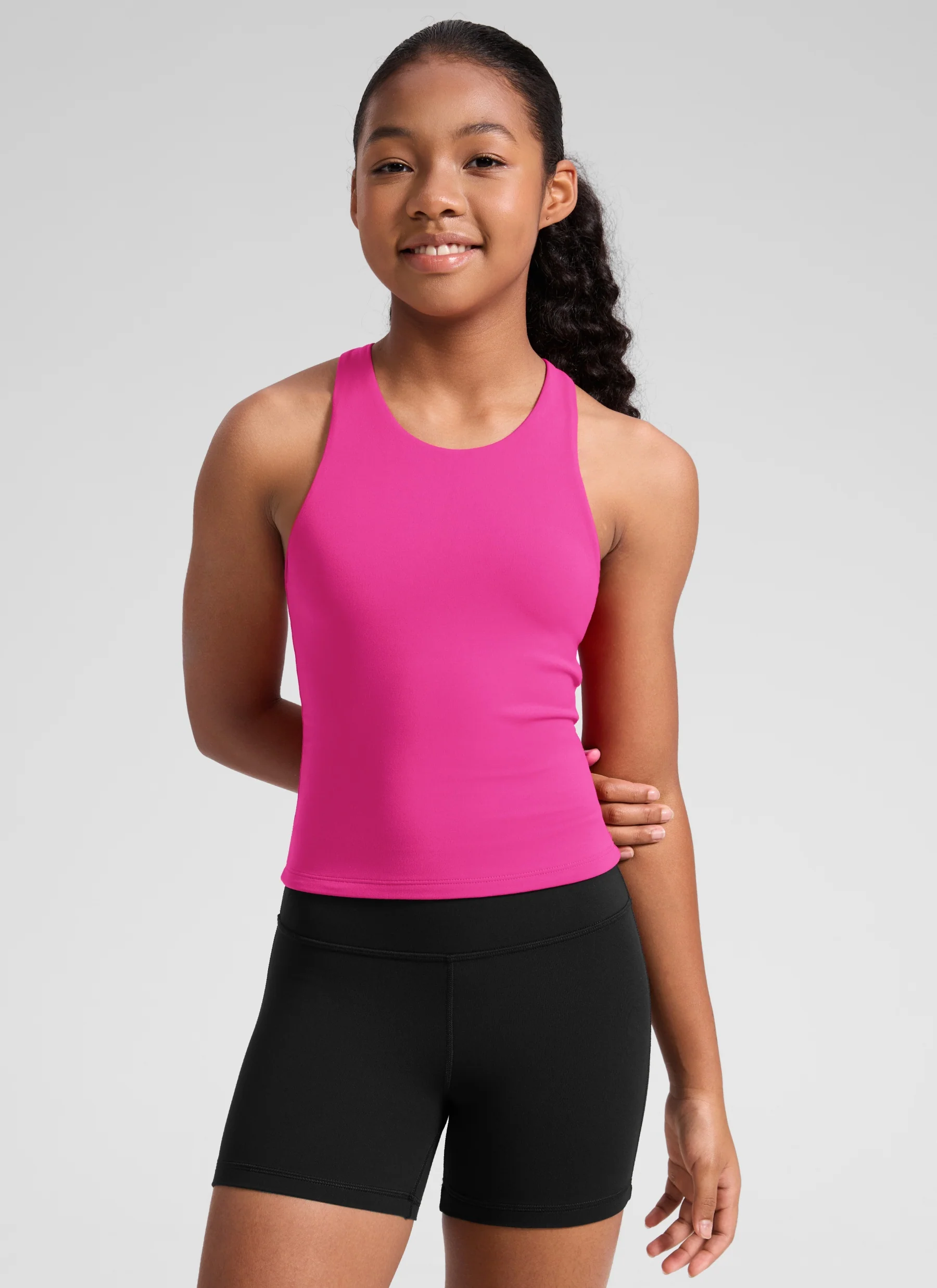 Butterluxe Girls Double Lined Racerback Tank Tops Waist Length - Image 15