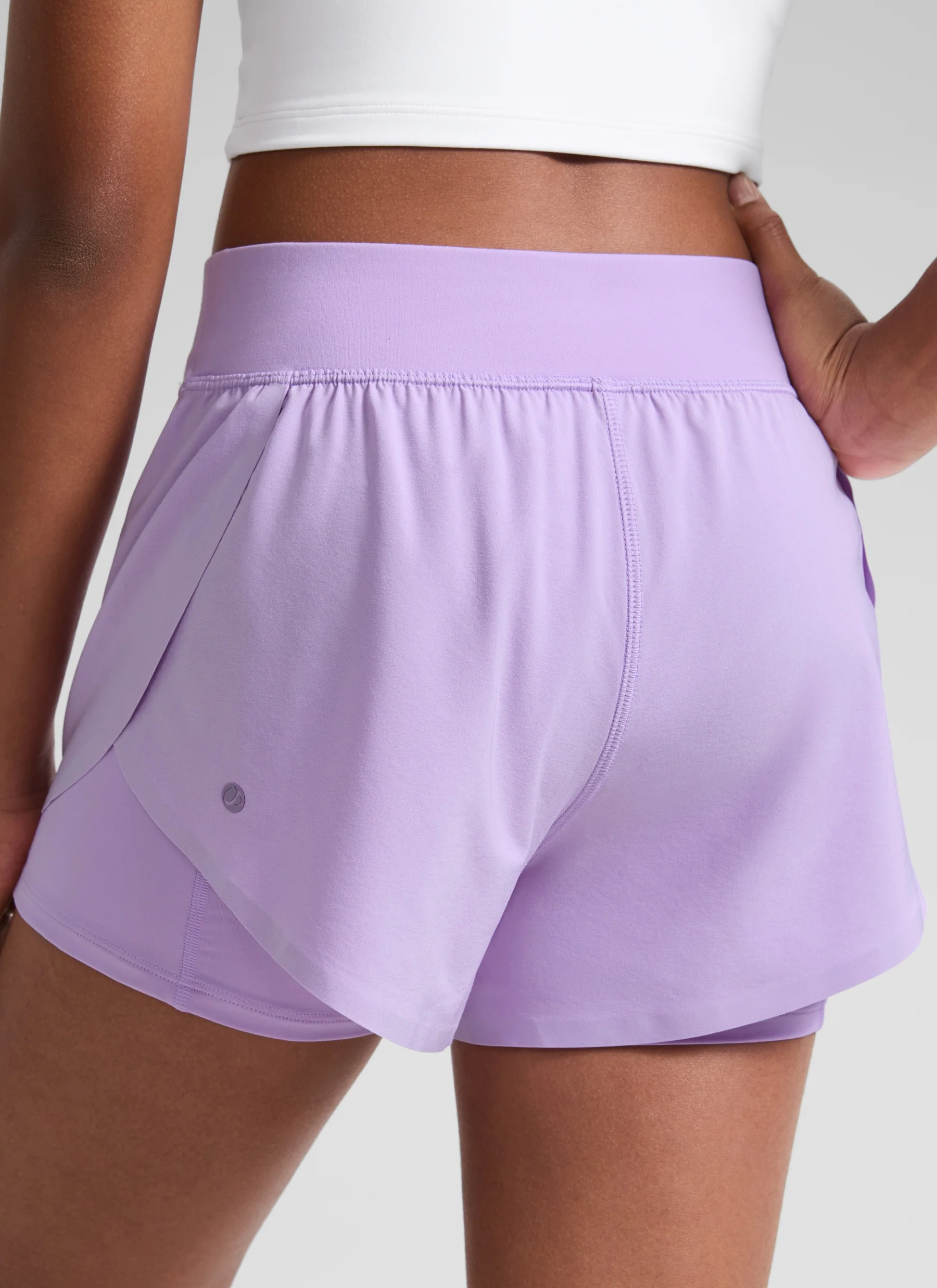Feathery-Fit Soft Girls 2 in 1 High Rise Dolphin Lined Shorts 2.5'' - Image 13