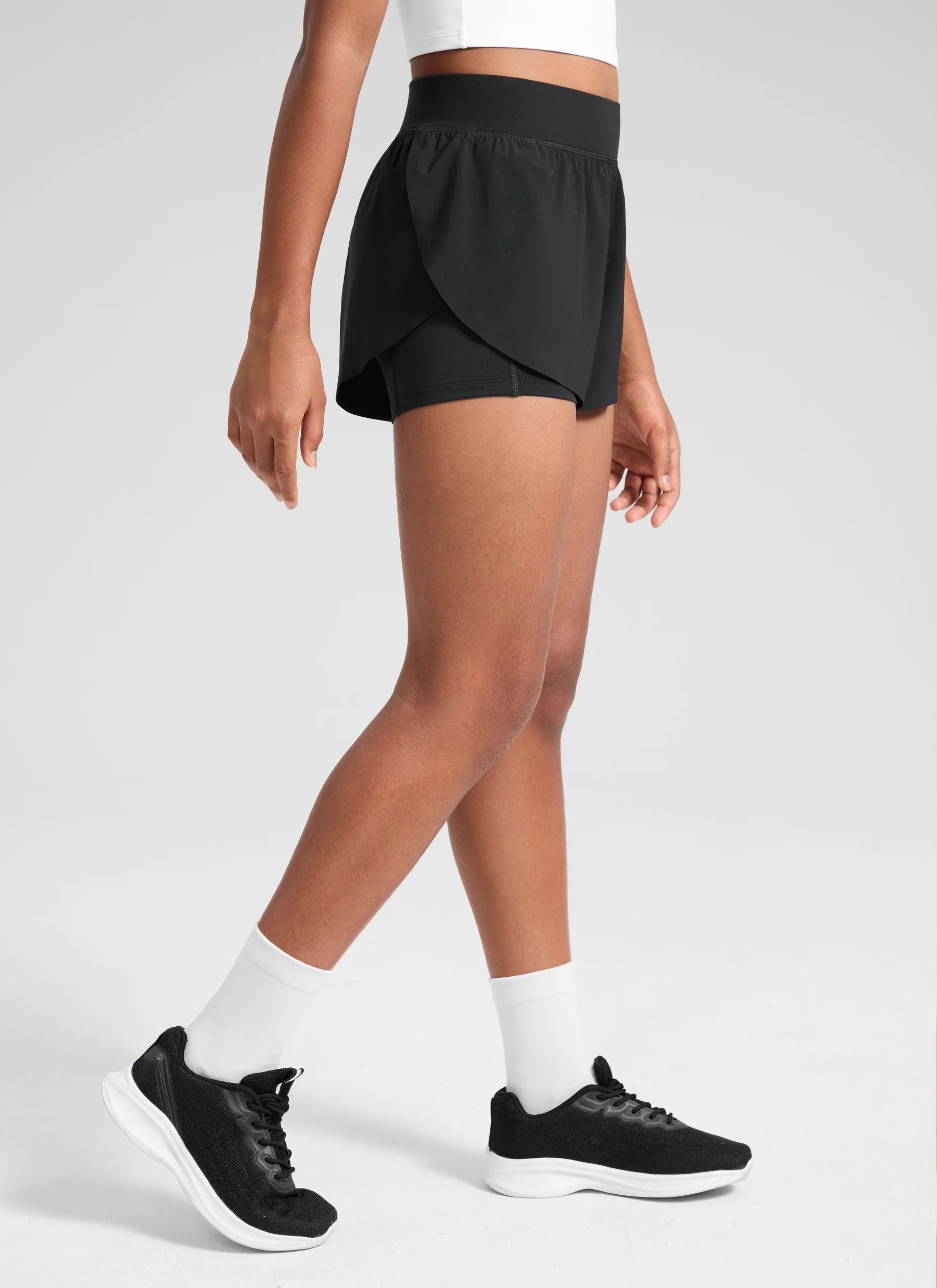 Feathery-Fit Soft Girls 2 in 1 High Rise Dolphin Lined Shorts 2.5'' - Image 22