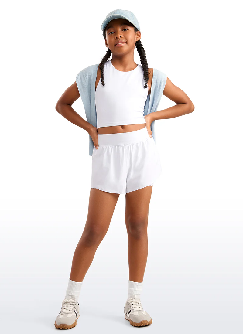 Feathery-Fit Soft Girls 2 in 1 High Rise Dolphin Lined Shorts 2.5'' - Image 27