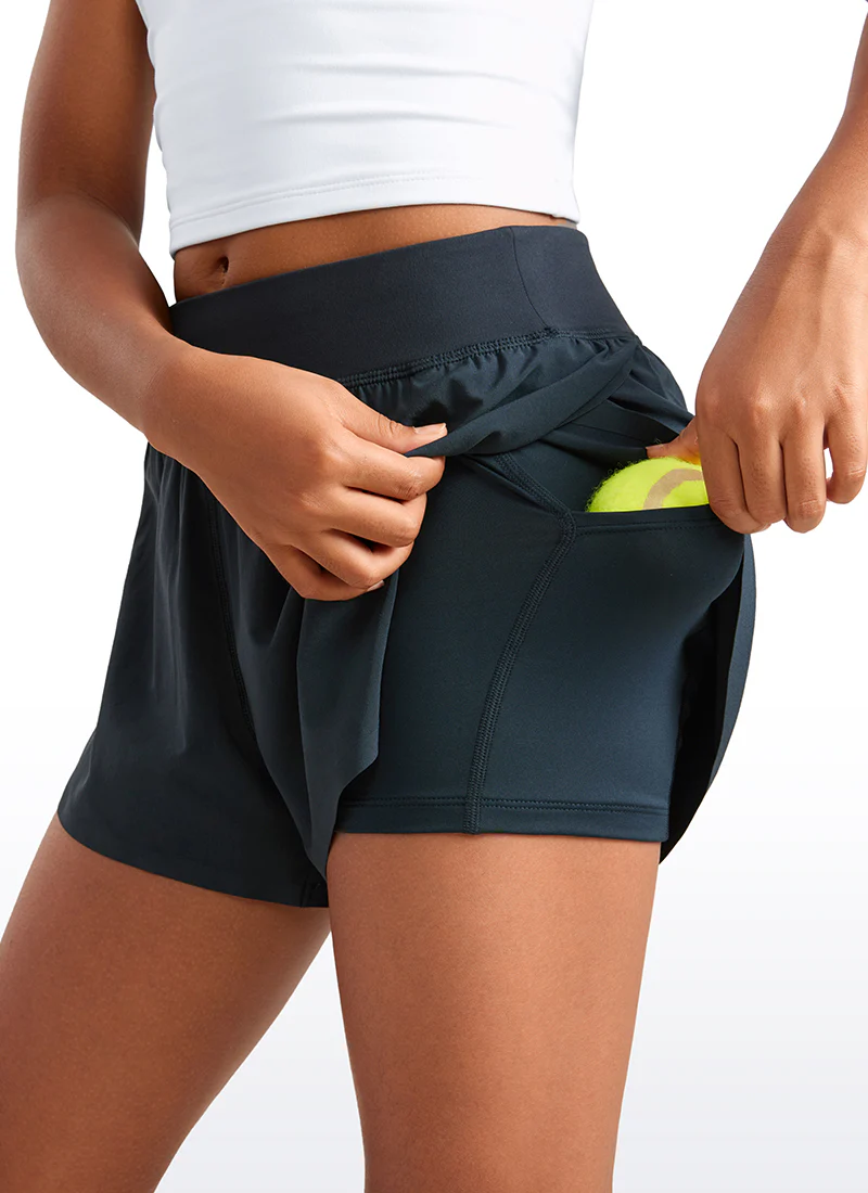 Feathery-Fit Soft Girls 2 in 1 High Rise Dolphin Lined Shorts 2.5'' - Image 9
