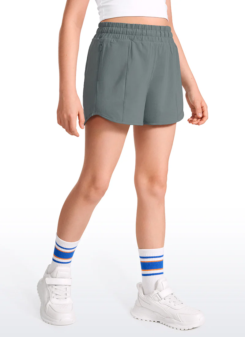 Feathery-Fit Soft Girls Mesh Liner Shorts with Zip Pockets - Image 14