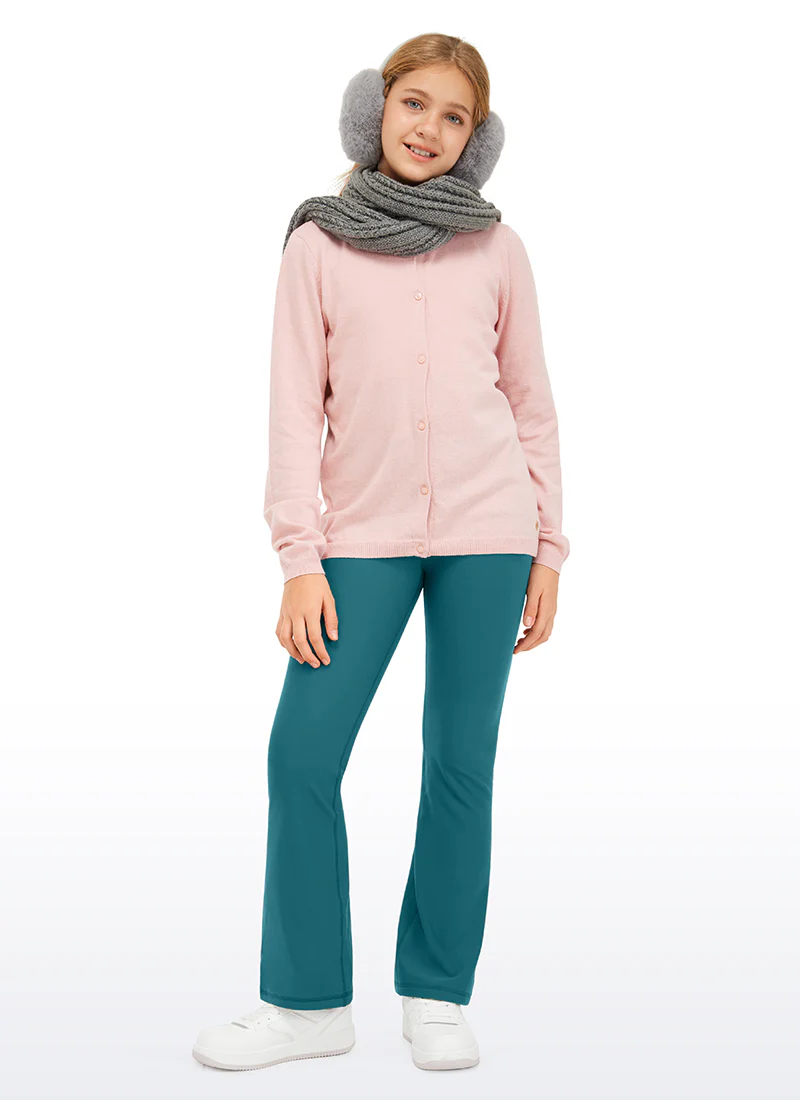 Thermal Fleece Lined Soft Girls Water Resistant Flare Leggings - Image 23