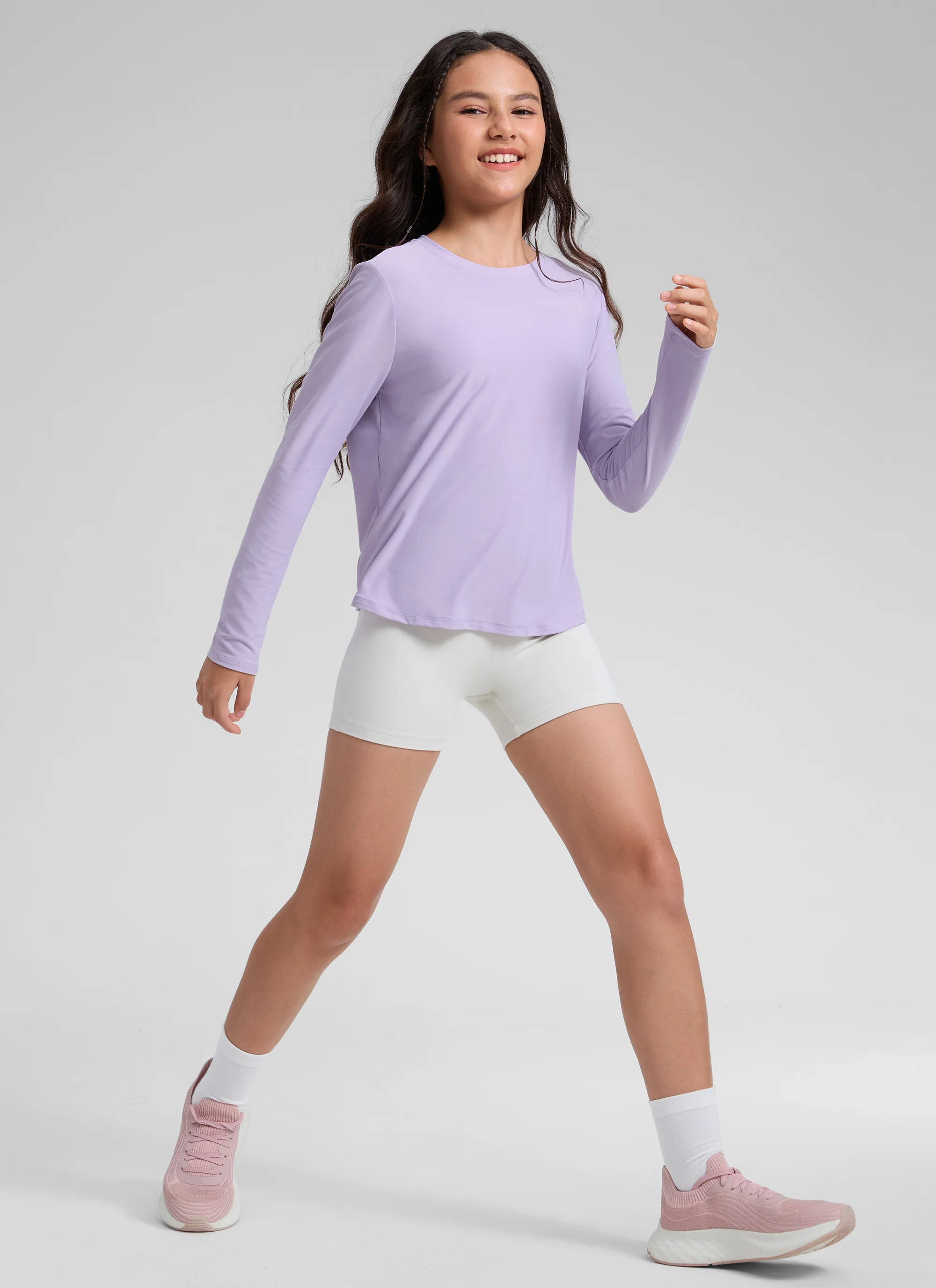 Girls Cloudweight Side Slit Long Sleeve - Image 41