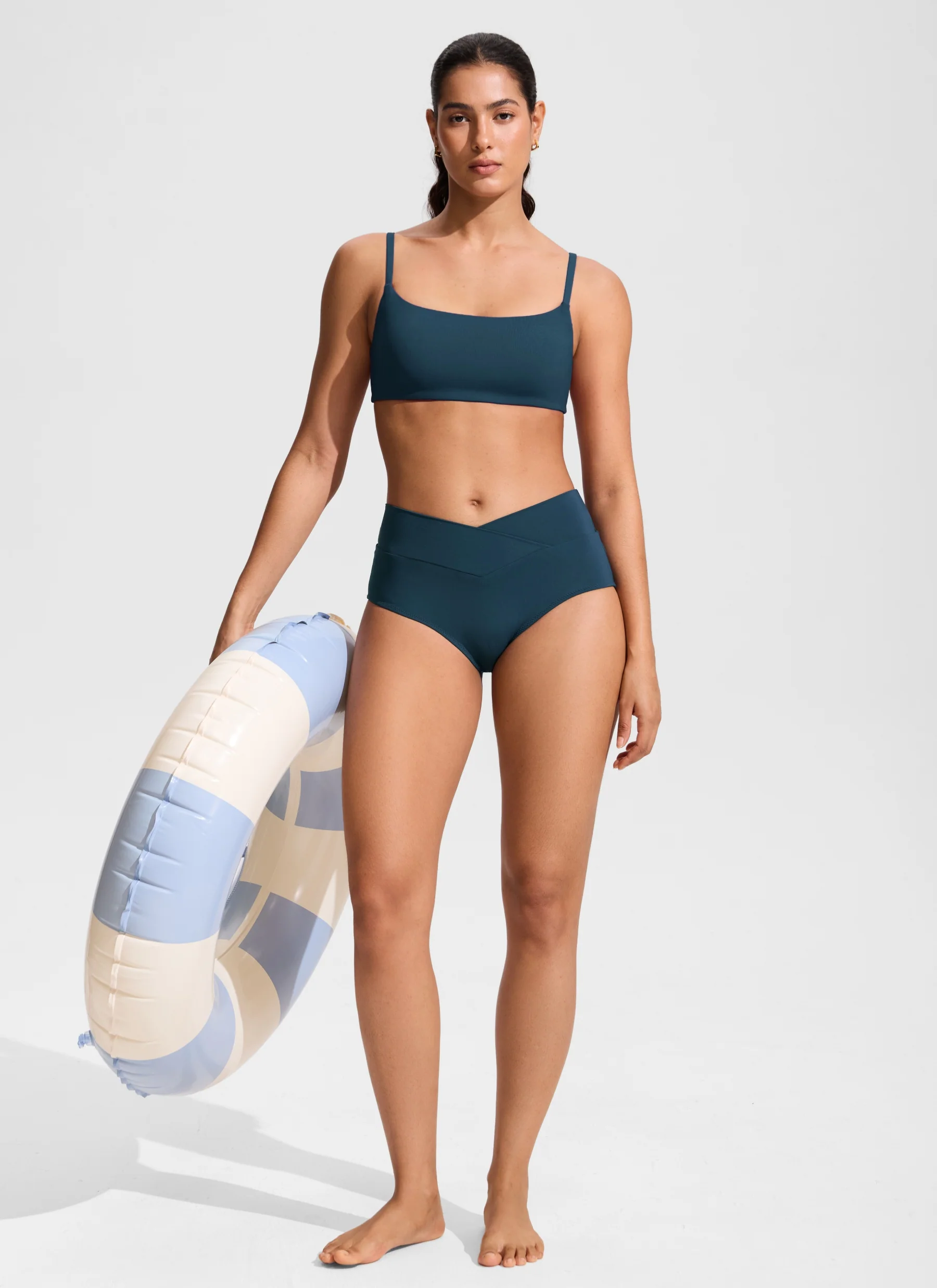 Scoop Neck Adjustable Strap Bikini Top - Image 17