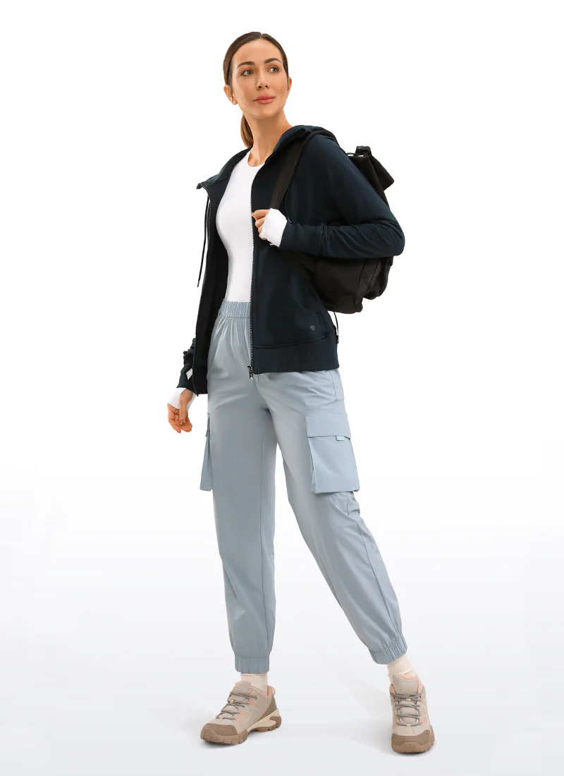 Cotton Terry Full Zip Hoodies Thumb Holes - Image 19