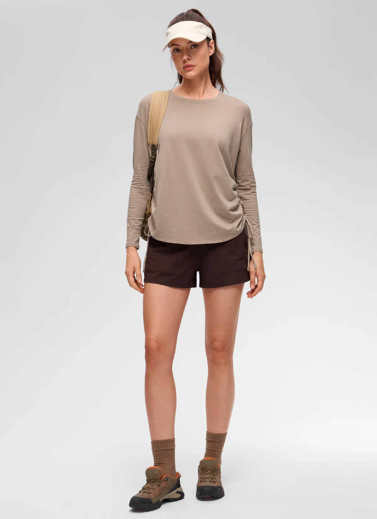 Pima Cotton Hip Length Ruched Long Sleeve - Image 19