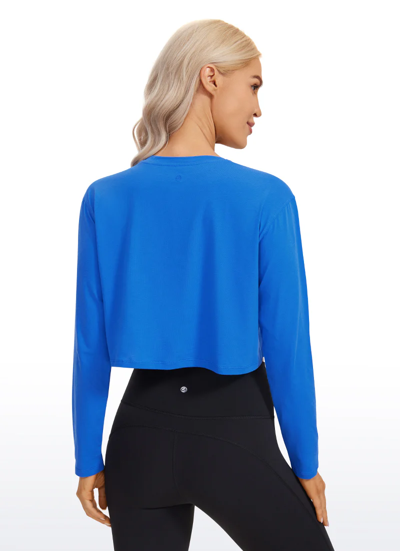Pima Cotton Cropped Long Sleeve - Image 2