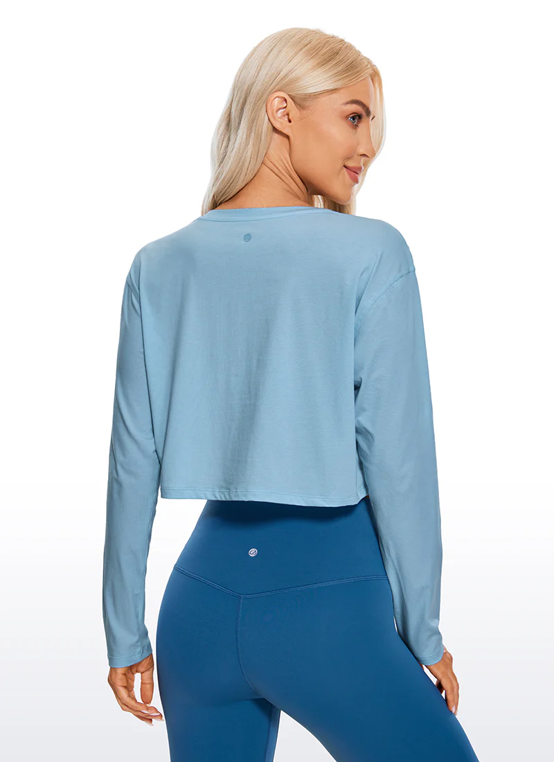 Pima Cotton Cropped Long Sleeve - Image 20