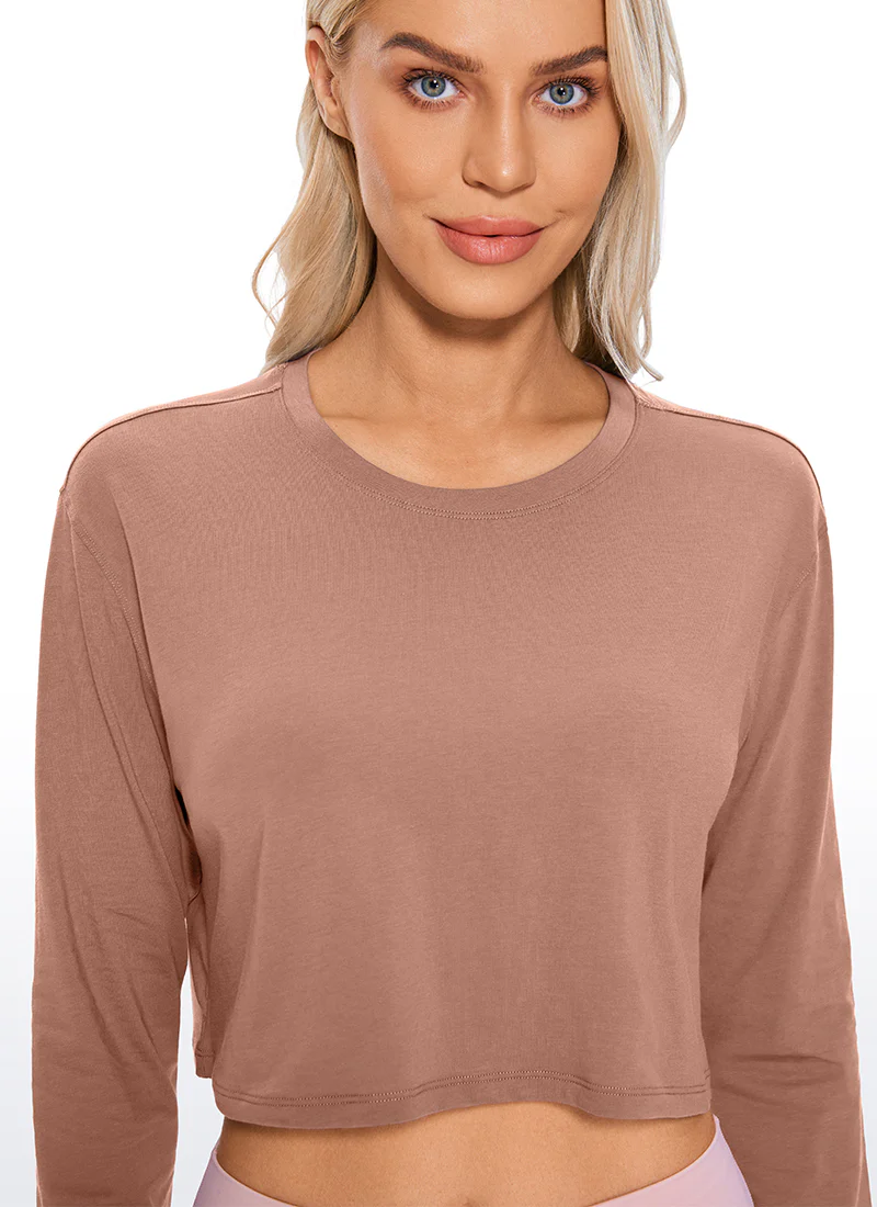 Pima Cotton Cropped Long Sleeve - Image 30