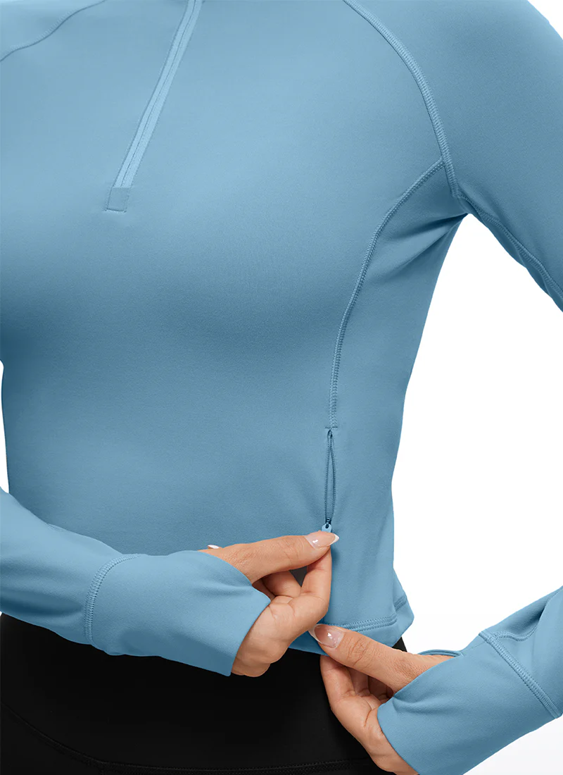 Butterluxe Half Zip Cropped Long Sleeve - Image 13