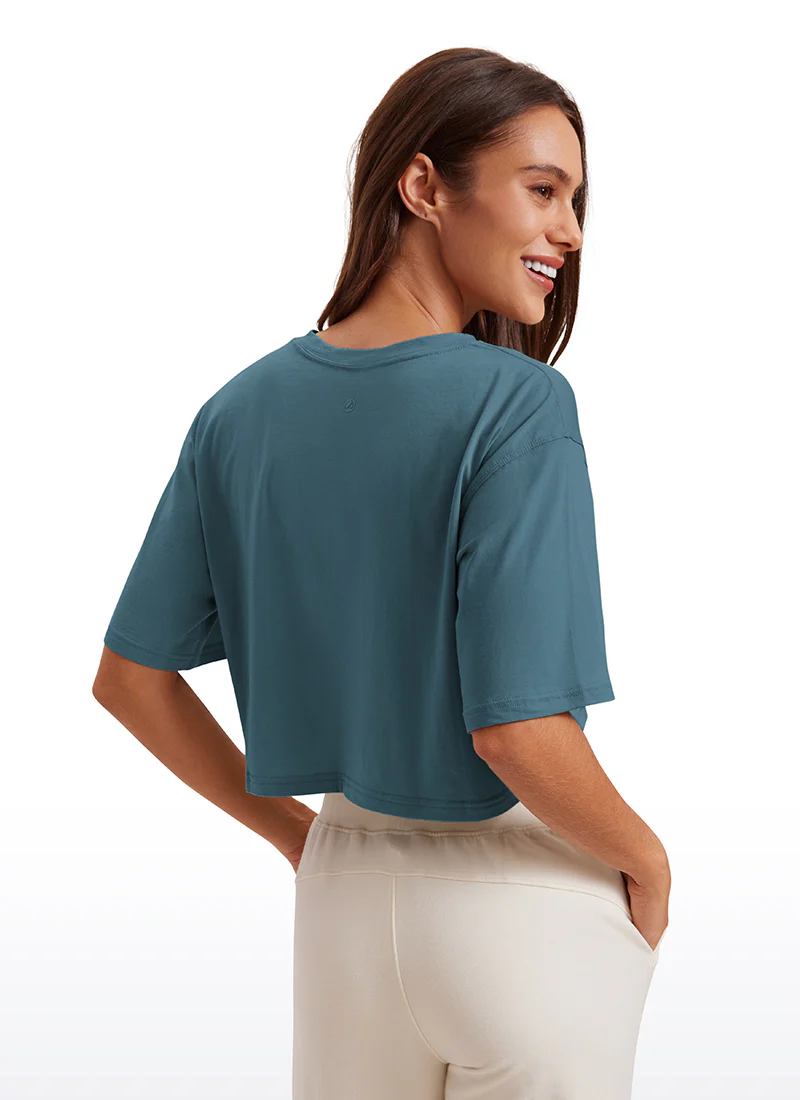 Pima Cotton Cropped Short Sleeve - Image 2